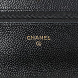 Chanel Black Quilted Caviar Wallet on Chain Handbags Chanel