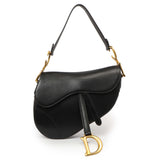 Christian Dior Black Smooth Calfskin Saddle Bag