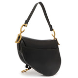 Christian Dior Black Smooth Calfskin Saddle Bag