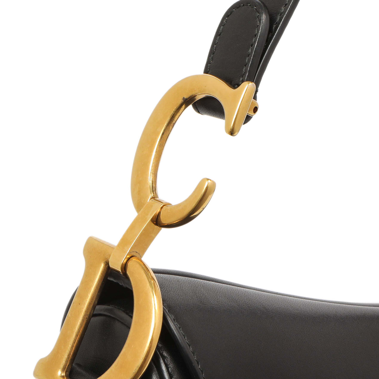 Christian Dior Black Smooth Calfskin Saddle Bag