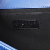 Chanel Blue Quilted Patent Medium Plexiglass Boy Flap Handbags Chanel