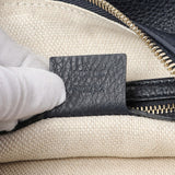 Gucci Navy Blue Pebbled Calfskin Soho Hobo Handbags Gucci