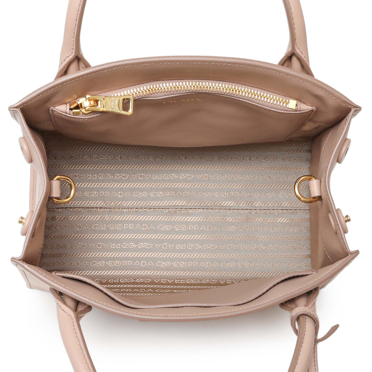 Prada Saffiano Cipria Cuir Calfskin Small Monochrome Top Handle Tote Handbags Prada