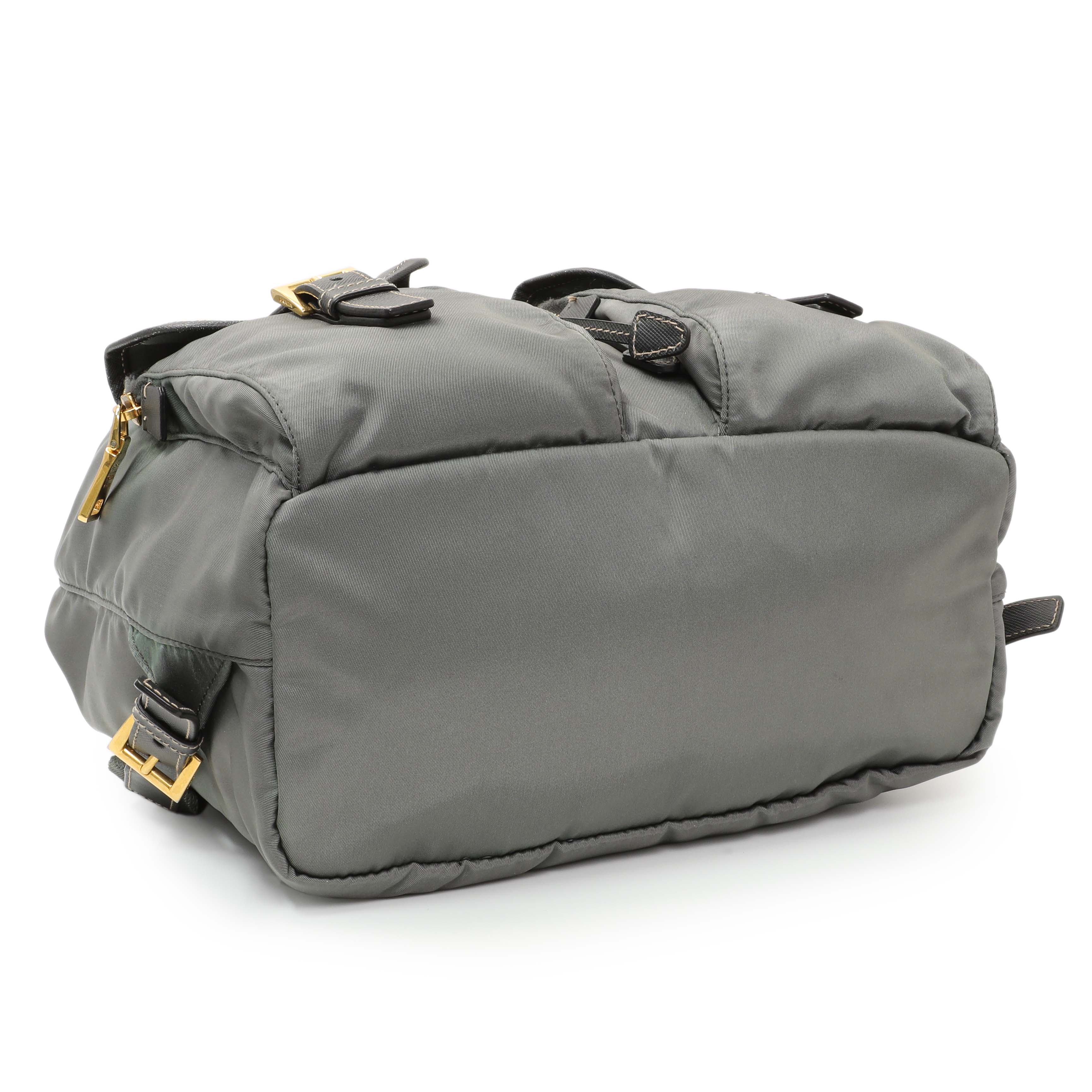 Prada Grey Tessuto Nylon Medium Backpack – Modaselle