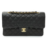 Chanel Black Quilted Caviar Medium Classic Double Flap Handbags Chanel