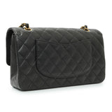 Chanel Black Quilted Caviar Medium Classic Double Flap Handbags Chanel
