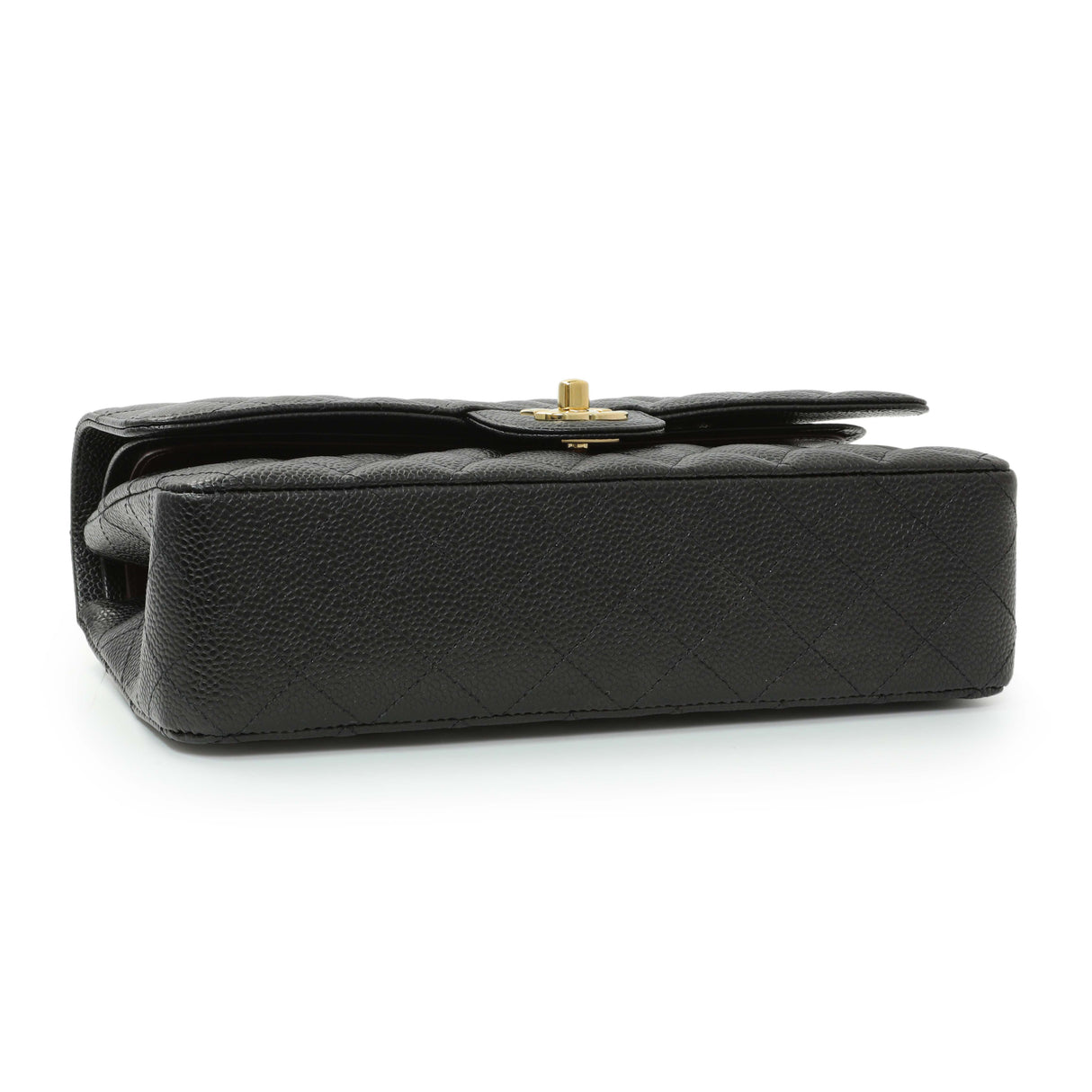 Chanel Black Quilted Caviar Medium Classic Double Flap Handbags Chanel