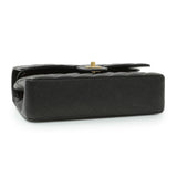 Chanel Black Quilted Caviar Medium Classic Double Flap Handbags Chanel