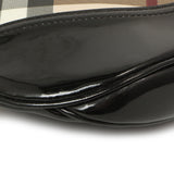 Burberry Black Patent Nova Check Brook Hobo