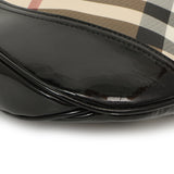 Burberry Black Patent Nova Check Brook Hobo