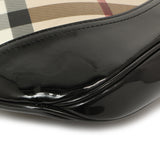 Burberry Black Patent Nova Check Brook Hobo