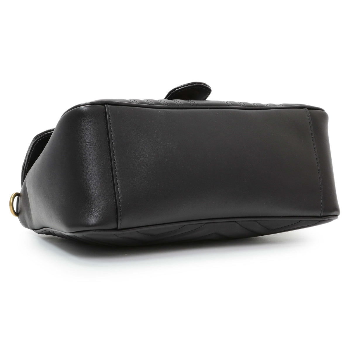 Gucci Black Calfskin Matelasse Small GG Marmont Top Handle Shoulder Bag Handbags Gucci