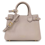 Burberry Derby Calfskin House Check Small Banner Tote Handbags Burberry