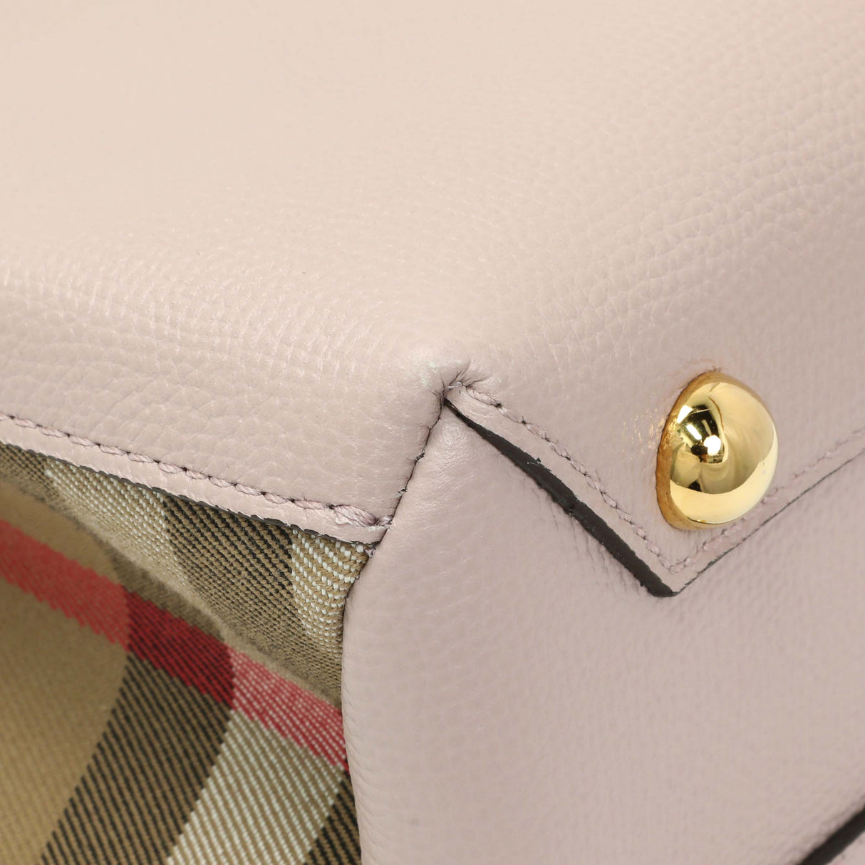 Burberry Derby Calfskin House Check Small Banner Tote Handbags Burberry