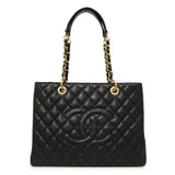 Chanel Black Quilted Caviar Grand Shopping Tote GST