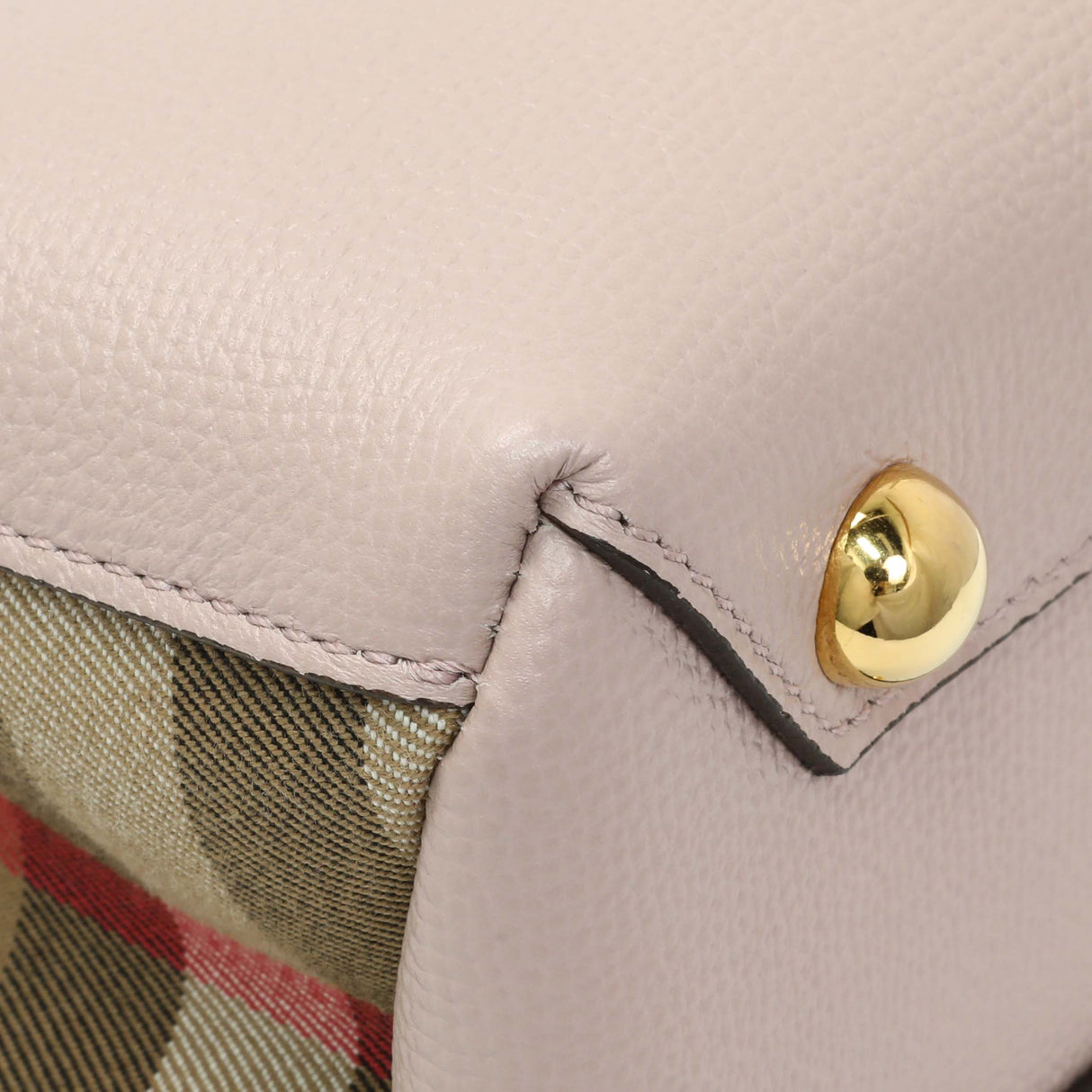 Burberry Derby Calfskin House Check Small Banner Tote Handbags Burberry