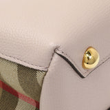 Burberry Derby Calfskin House Check Small Banner Tote Handbags Burberry