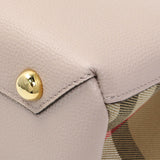 Burberry Derby Calfskin House Check Small Banner Tote Handbags Burberry