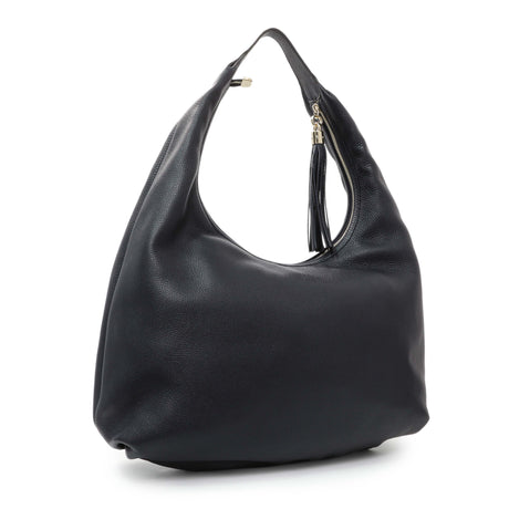 Gucci Navy Blue Pebbled Calfskin Soho Hobo Handbags Gucci