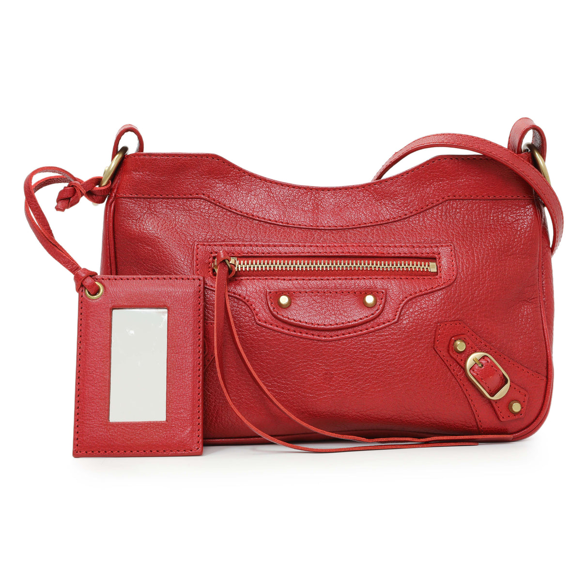 Balenciaga Rouge Grained Chevre Leather Holiday Hip Bag Handbags Balenciaga