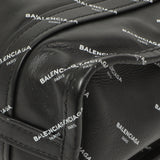 Balenciaga Calfskin Allover Logo XS Bazar Shopper Tote