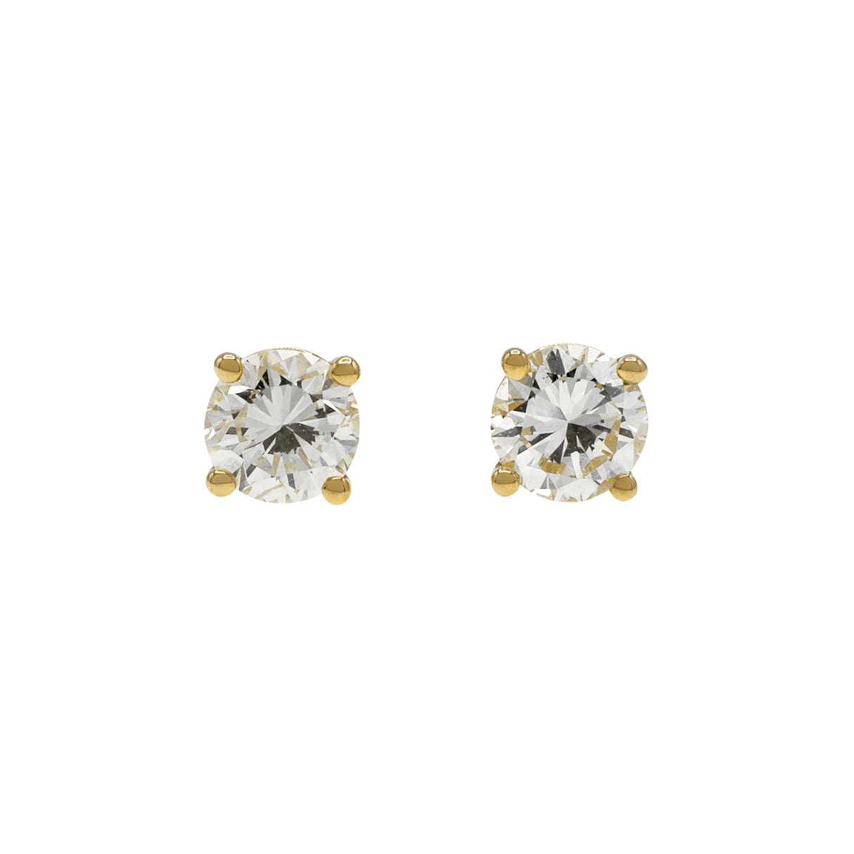 14K Yellow Gold 0.50 Carat Diamond Earrings