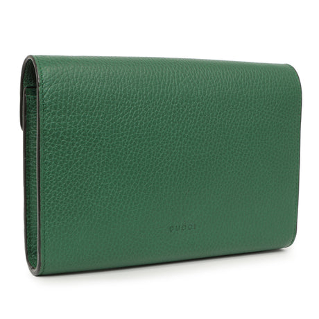 Gucci Emerald Calfskin Mini Dionysus Chain Wallet