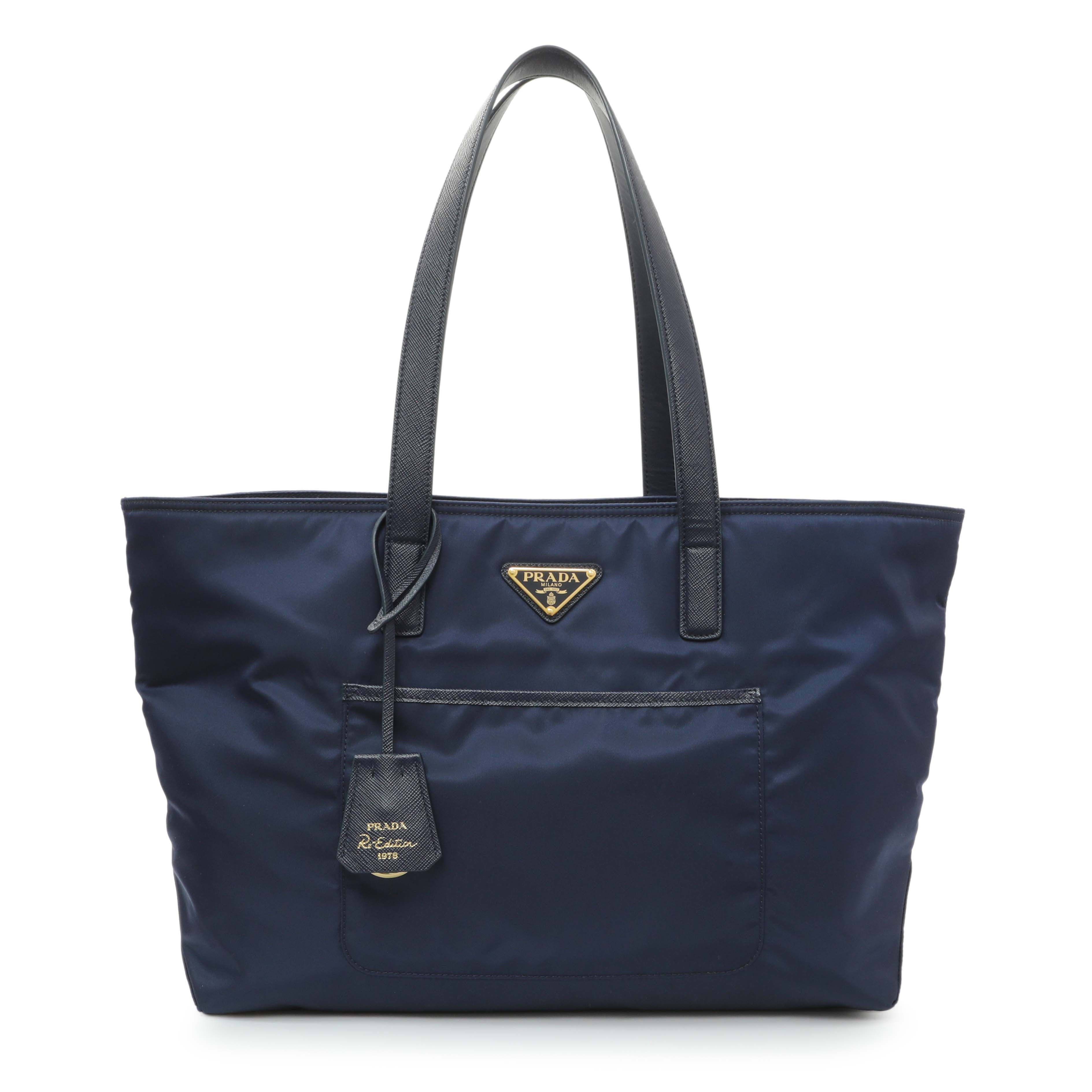 トートバッグ Prada Blue Re-Nylon Large Re-Edition 1978 Shopping Bag Prada Blue Re-Nylon Saffiano Re-Edition 1978 Tote – Modaselle