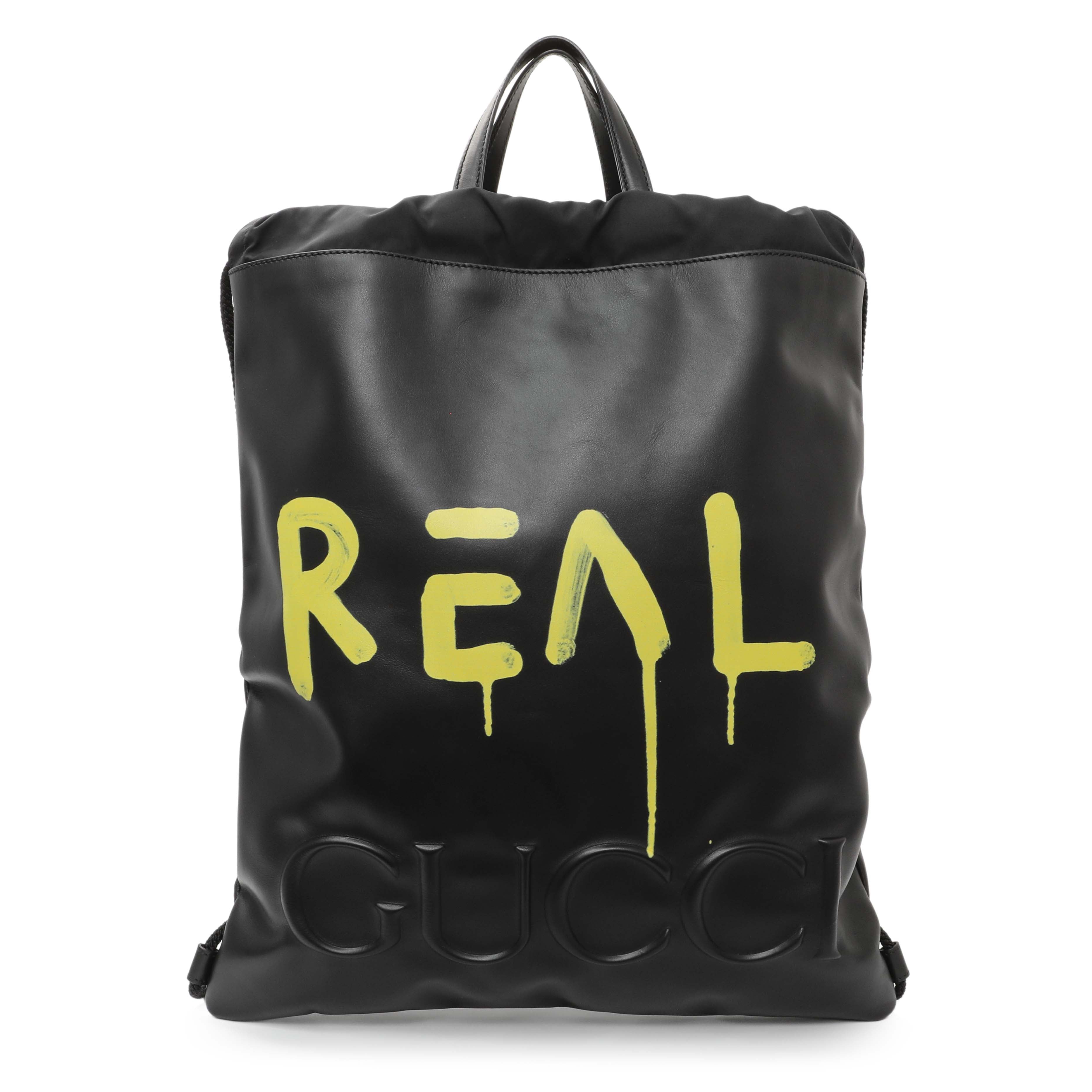 Gucci Black Calfskin GucciGhost Drawstring Backpack – Modaselle