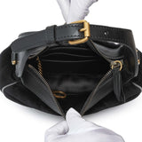 Gucci Black Velvet Matelasse Double G Studs Marmont Half Moon Hobo Handbags Gucci