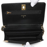 Chanel Black Quilted Shiny Lambskin Golden Links Wallet on Chain Handbags Chanel