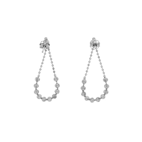 14K White Gold Drop Earrings