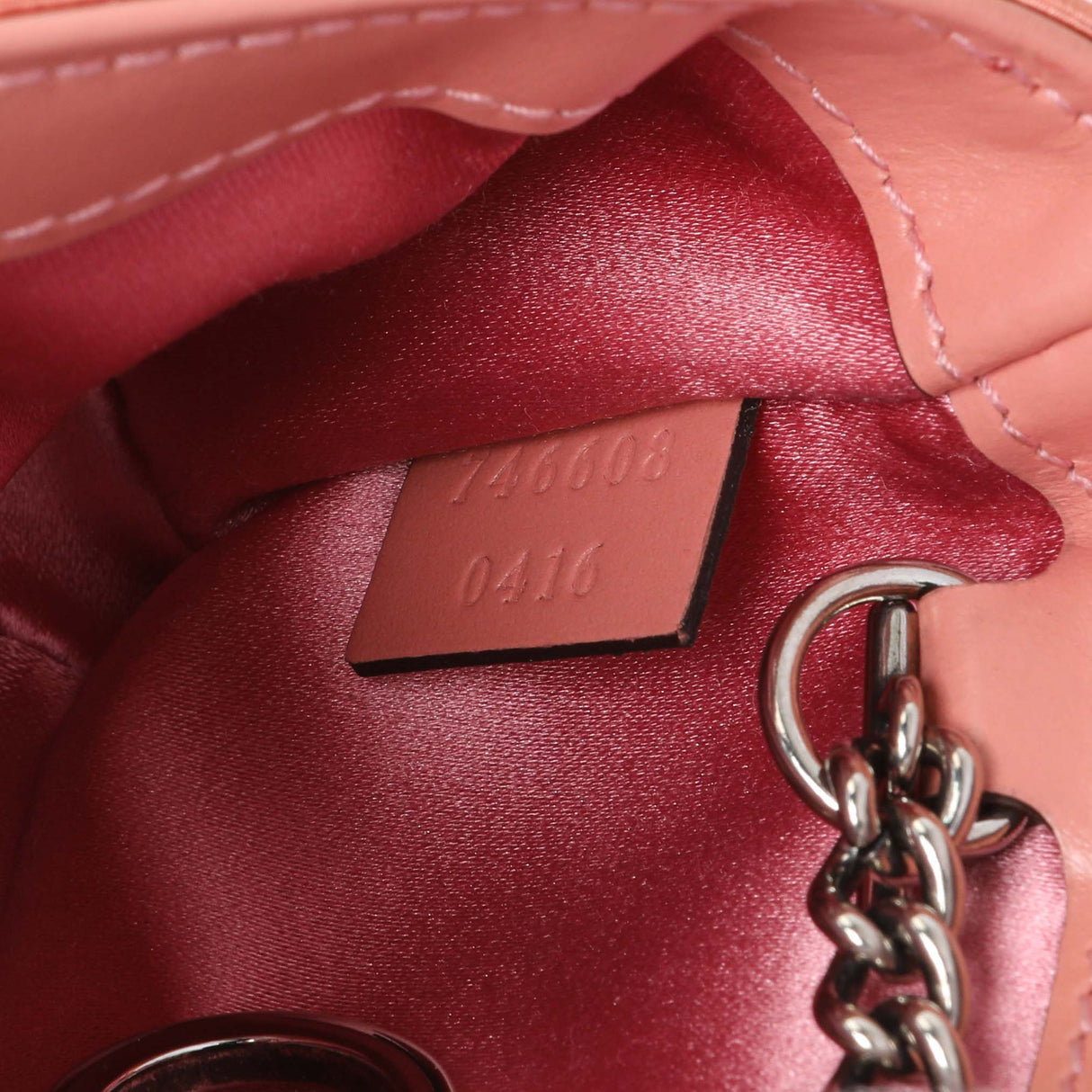 Gucci Blush Moire Fabric Mini GG Marmont Crystal Chain Belt Bag Handbags Gucci