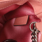 Gucci Blush Moire Fabric Mini GG Marmont Crystal Chain Belt Bag Handbags Gucci