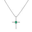 18K White Gold 1.05 Carat Emerald Diamond Cross Fine Jewellery Modaselle