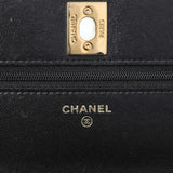 Chanel Black Quilted Shiny Lambskin Golden Links Wallet on Chain Handbags Chanel