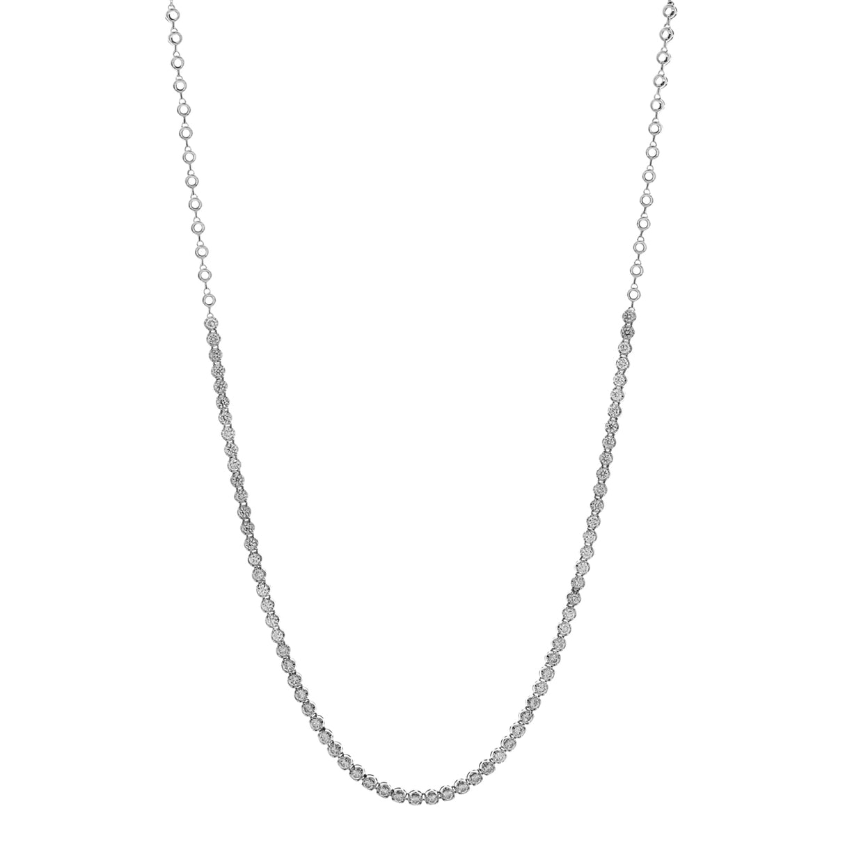 18K White Gold 2.10 Carat Riviere Necklace