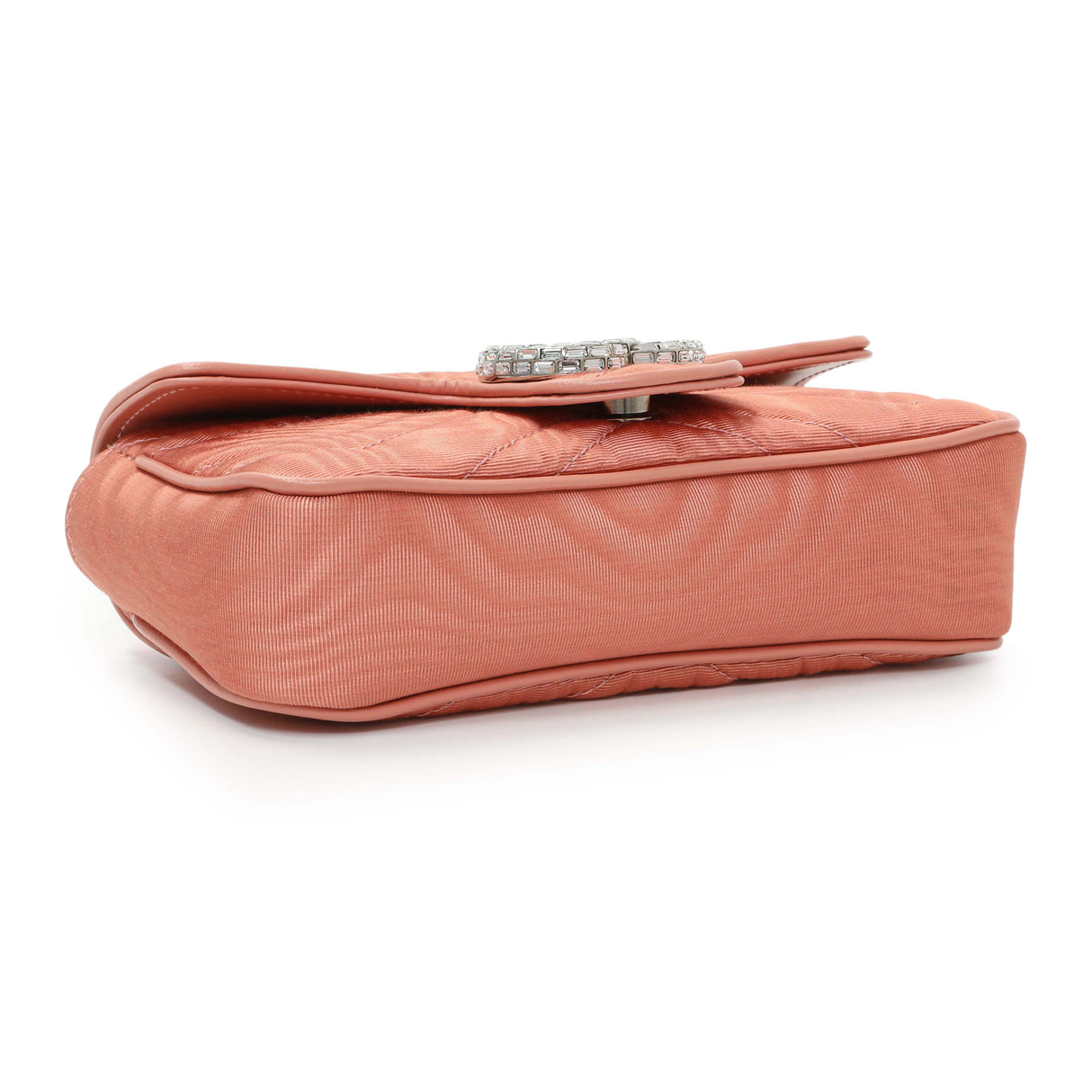 Gucci Blush Moire Fabric Mini GG Marmont Crystal Chain Belt Bag Handbags Gucci