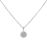 18K White Gold 1.02 Carat Cluster Diamond Pendant