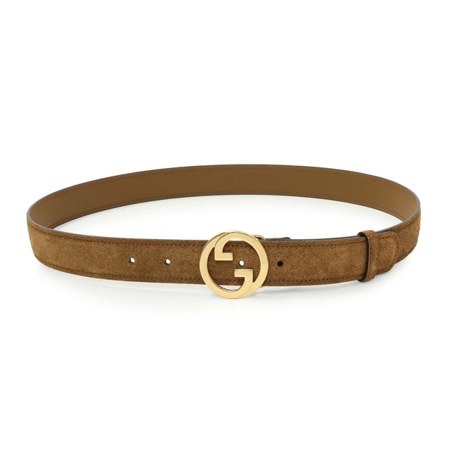 Gucci Brown Suede Blondie 30mm Belt Accessories Gucci