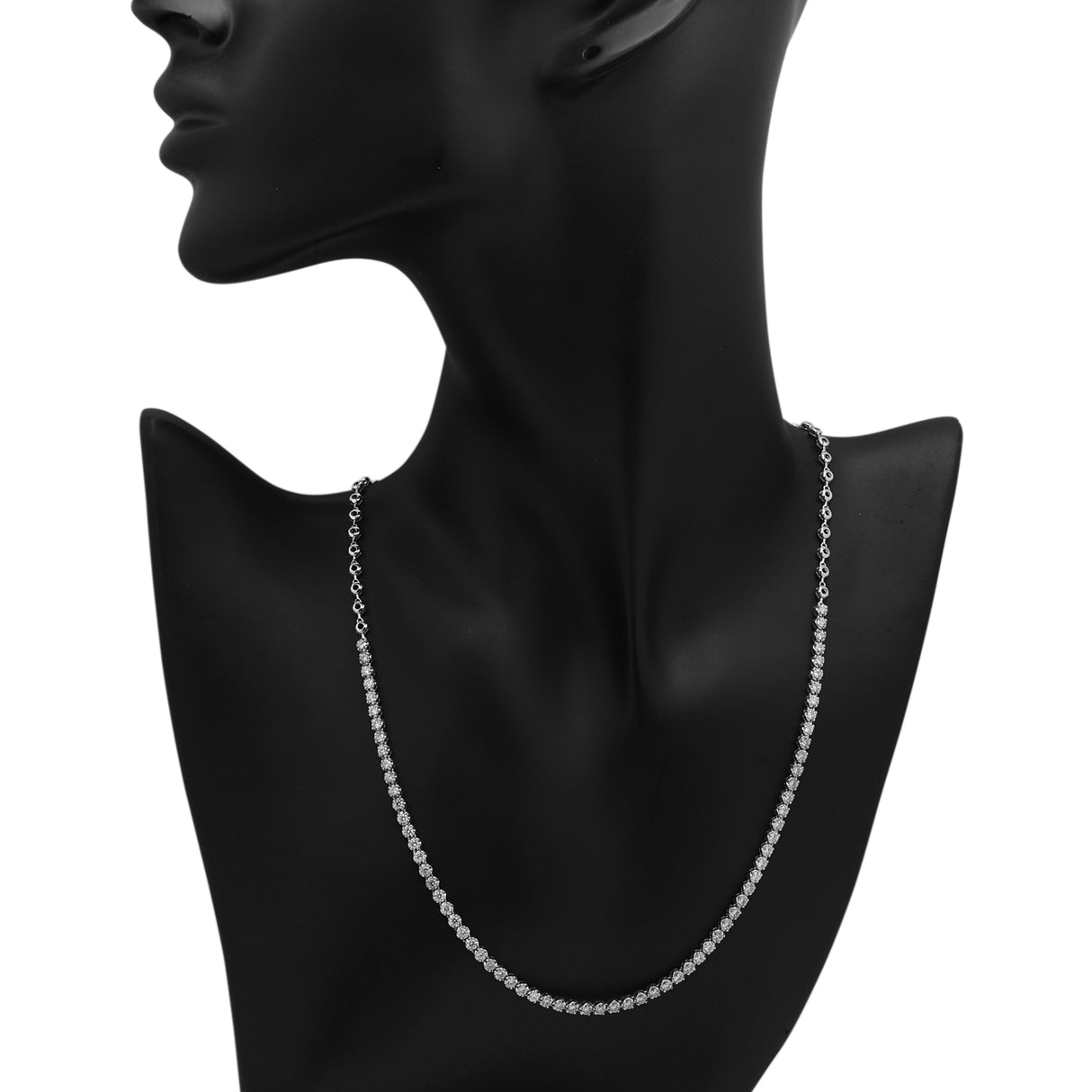 18K White Gold 2.10 Carat Riviere Necklace