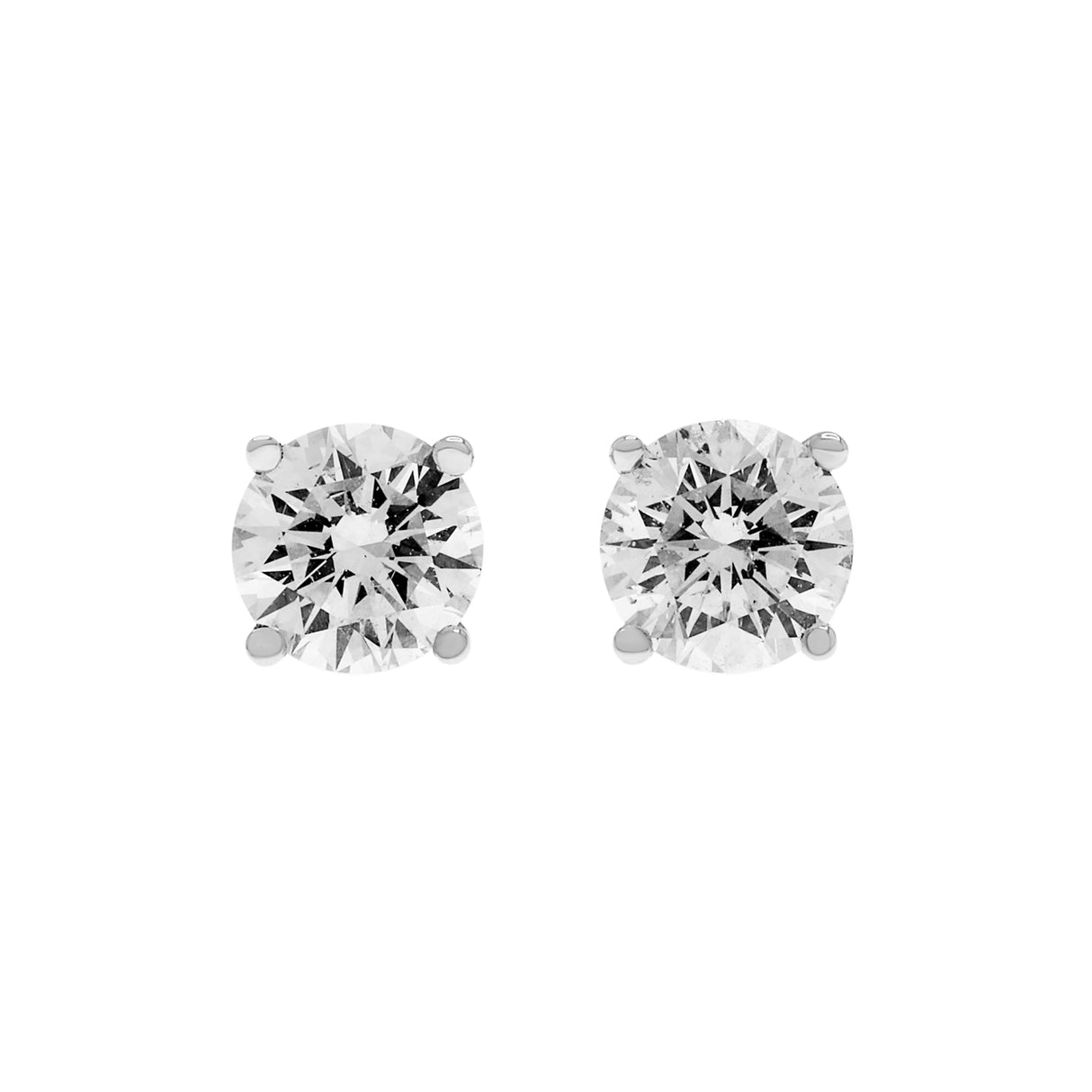 18K White Gold 1.24 Carat Diamond Stud Earrings