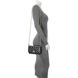 Chanel Black Quilted Shiny Lambskin Golden Links Wallet on Chain Handbags Chanel