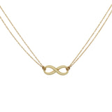 Tiffany & Co. 18K Yellow Gold Infinity Double Chain Pendant Necklace