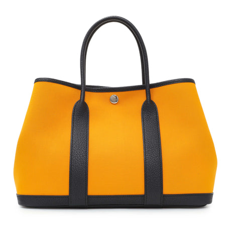 Hermes Jaune D'Or Bleu Outremer Toile Officier Negonda Garden Party 30 TPM Handbags Hermes
