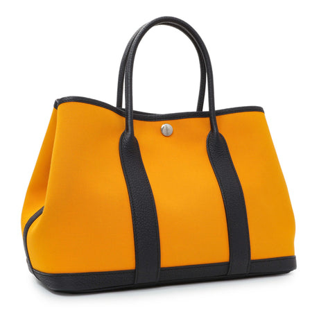 Hermes Jaune D'Or Bleu Outremer Toile Officier Negonda Garden Party 30 TPM Handbags Hermes