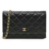 Chanel Black Quilted Lambskin Wallet on Chain Handbags Chanel