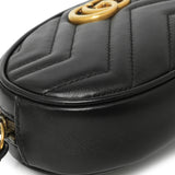 Gucci Black Calfskin Matelasse GG Marmont Belt Bag