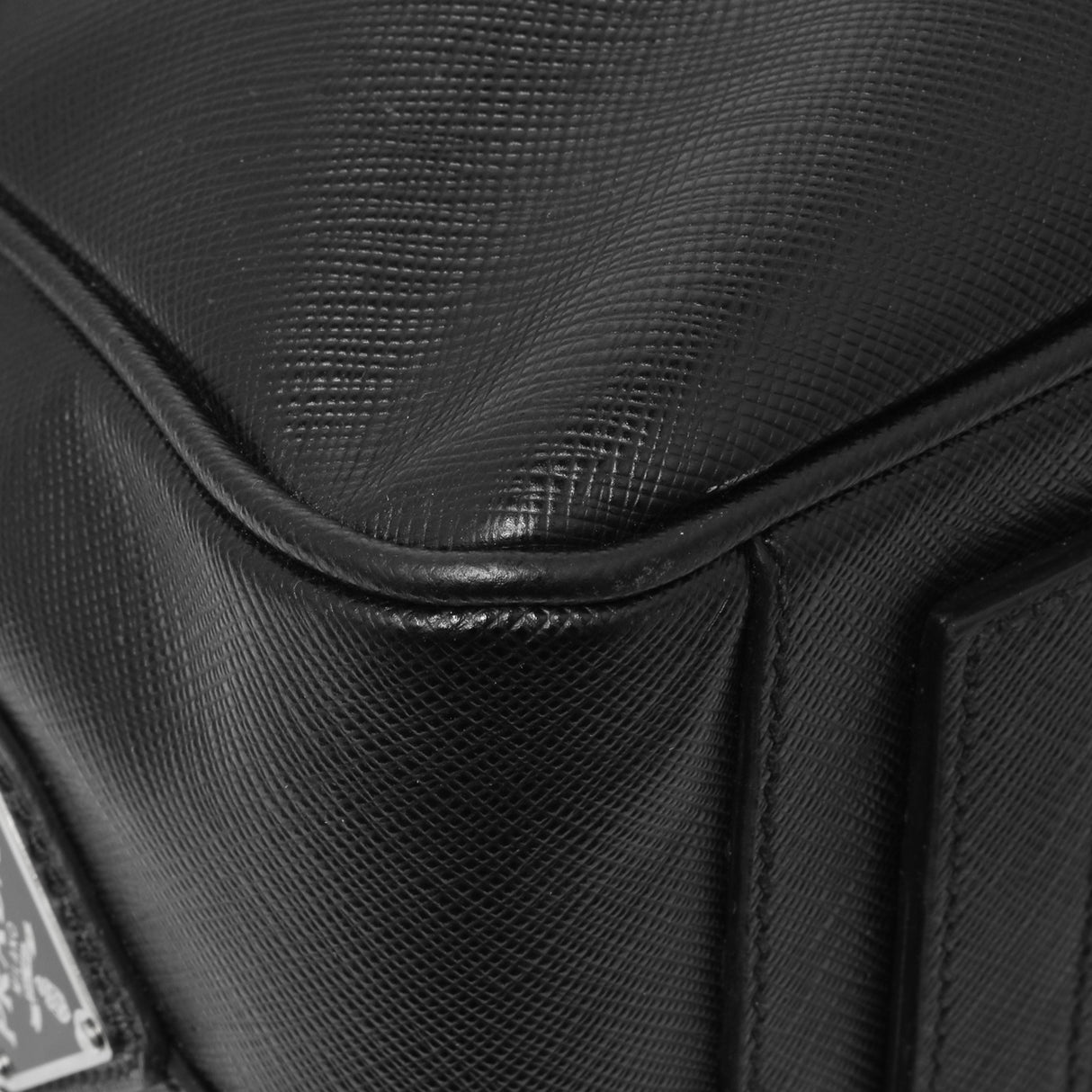 Prada Black Saffiano Travel Briefcase