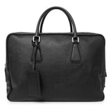 Prada Black Saffiano Travel Briefcase